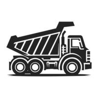 Modern Dump Truck Silhouette, Basic yet Bold vector