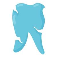 Caries. Sick tooth with cracks in flat style. illustration isolated on white background. vector