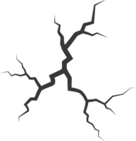 Wall cracks with broken texture. Ground earthquake effect. Hole lines on earth and ice. Rock destruction scratch. png