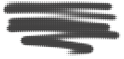 Halftone noisy gradient paint brush stroke. Dotted blobs. Abstract grunge element. png