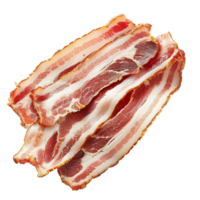 Thin slices of bacon isolated on background png