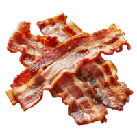 Thin slices of bacon isolated on background png