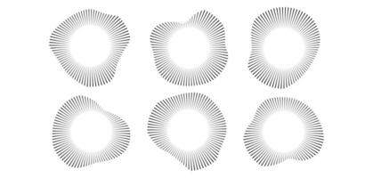 Round circular icons set. Sound waves. Symbols of voice. Ring pattern. Abstract badge radio and volume badge. illustration on white background vector
