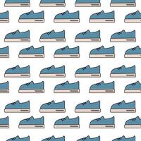 Stylized lace up shoes Seamless pattern in trendy soft shades in minimalist cartoon style. Backdrop. Isolate EPS. Wrapping, wallpaper or web, cards, poster, banner, label, price design concept vector