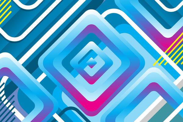 Gradient square shape geometric background