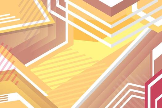 Geometric background with yellow abstract shapes and lines vector