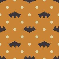 A pattern of bats with a black and orange background vector