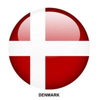 DENMARK flag button on white background vector