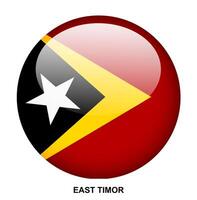 EAST TIMOR flag button on white background vector