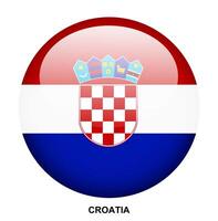 CROATIA flag button on white background vector