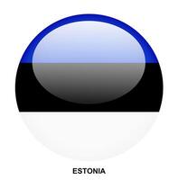 ESTONIA flag button on white background vector