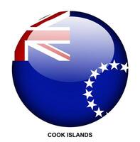 COOK ISLANDS flag button on white background vector
