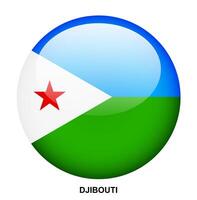 DJIBOUTI flag button on white background vector
