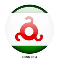 INGUSHETIA flag button on white background vector