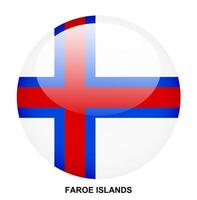 FAROE ISLANDS flag button on white background vector