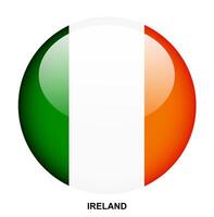 IRELAND flag button on white background vector