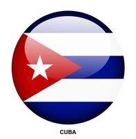 CUBA flag button on white background vector