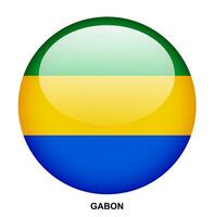 GABON flag button on white background vector