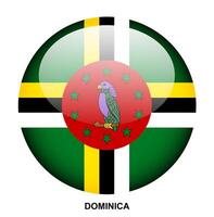 DOMINICA flag button on white background vector