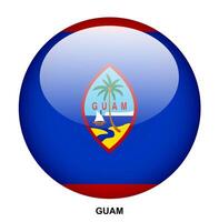 GUAM flag button on white background vector