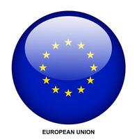 EUROPEAN UNION flag button on white background vector
