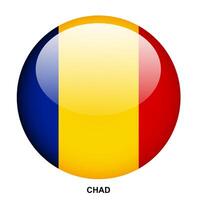 CHAD flag button on white background vector