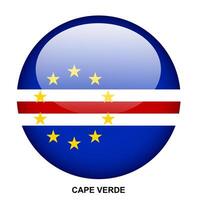 CAPE VERDE flag button on white background vector