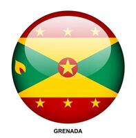 GRENADA flag button on white background vector