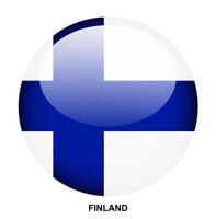 FINLAND flag button on white background vector