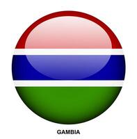 GAMBIA flag button on white background vector