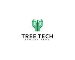 Tech tree electrical circuit digital logo icon vector