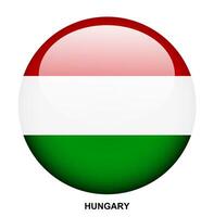 HUNGARY flag button on white background vector