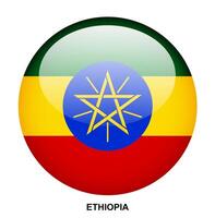 ETHIOPIA flag button on white background vector