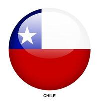 CHILE flag button on white background vector