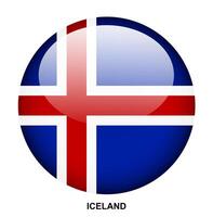 ICELAND flag button on white background vector