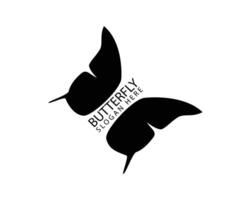 isolated two butterflies big and small colorless black and white outline silhouette shadow shape vector