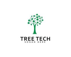 Tree Tech or Tree Science Logo Template Design , Emblem, Design Concept, Creative Symbol, Icon vector