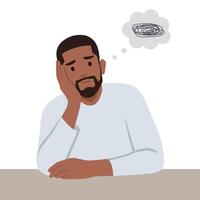 Young man confused because he gets into a problem. vector
