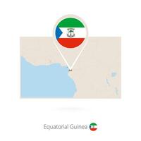 Rectangular map of Equatorial Guinea with pin icon of Equatorial Guinea vector