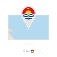 Rectangular map of Kiribati with pin icon of Kiribati vector