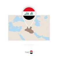 Rectangular map of Iraq with pin icon of Iraq vector