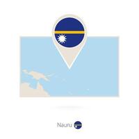 Rectangular map of Nauru with pin icon of Nauru vector