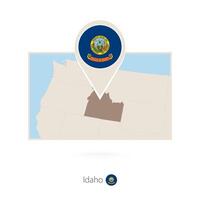 Rectangular map of US state Idaho with pin icon of Idaho vector