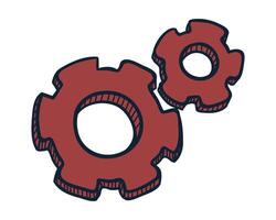 two gears on a white background. Illustration of business idea generation in business. vector
