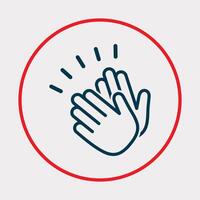 Clapping hand icon beautiful background abstract colorful illustration design vector