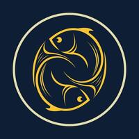 Double fish symbol abstract beautiful lovely background illustration design vector