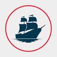 Sailing ship icon beautiful background abstract colorful illustration design vector