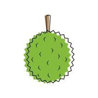 Durian cartoon . Durian on white background. Durian logo design. vector