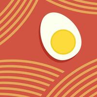 Egg . Egg and noodle on ramen soup wallpaper. vector