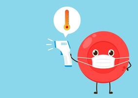 Red Blood Drop Cartoon Character. Illustration Flat Design Isolated On Transparent Background. Red Blood Cell Mascot. vector